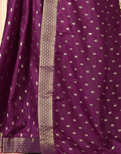 Wine Printed Silk Saree