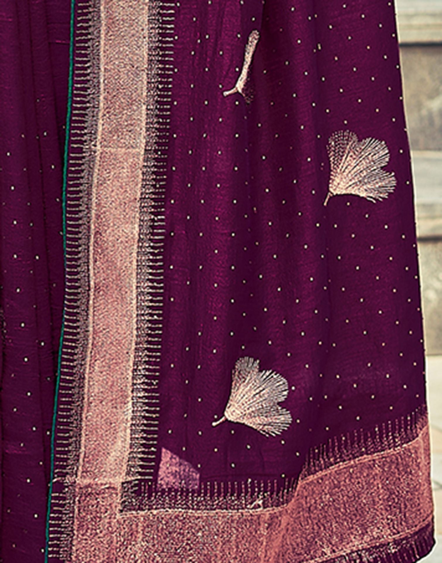 Magenta Plain Silk Saree