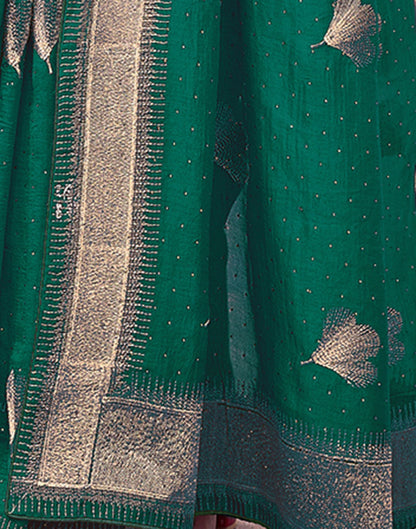 Rama Green Plain Silk Saree