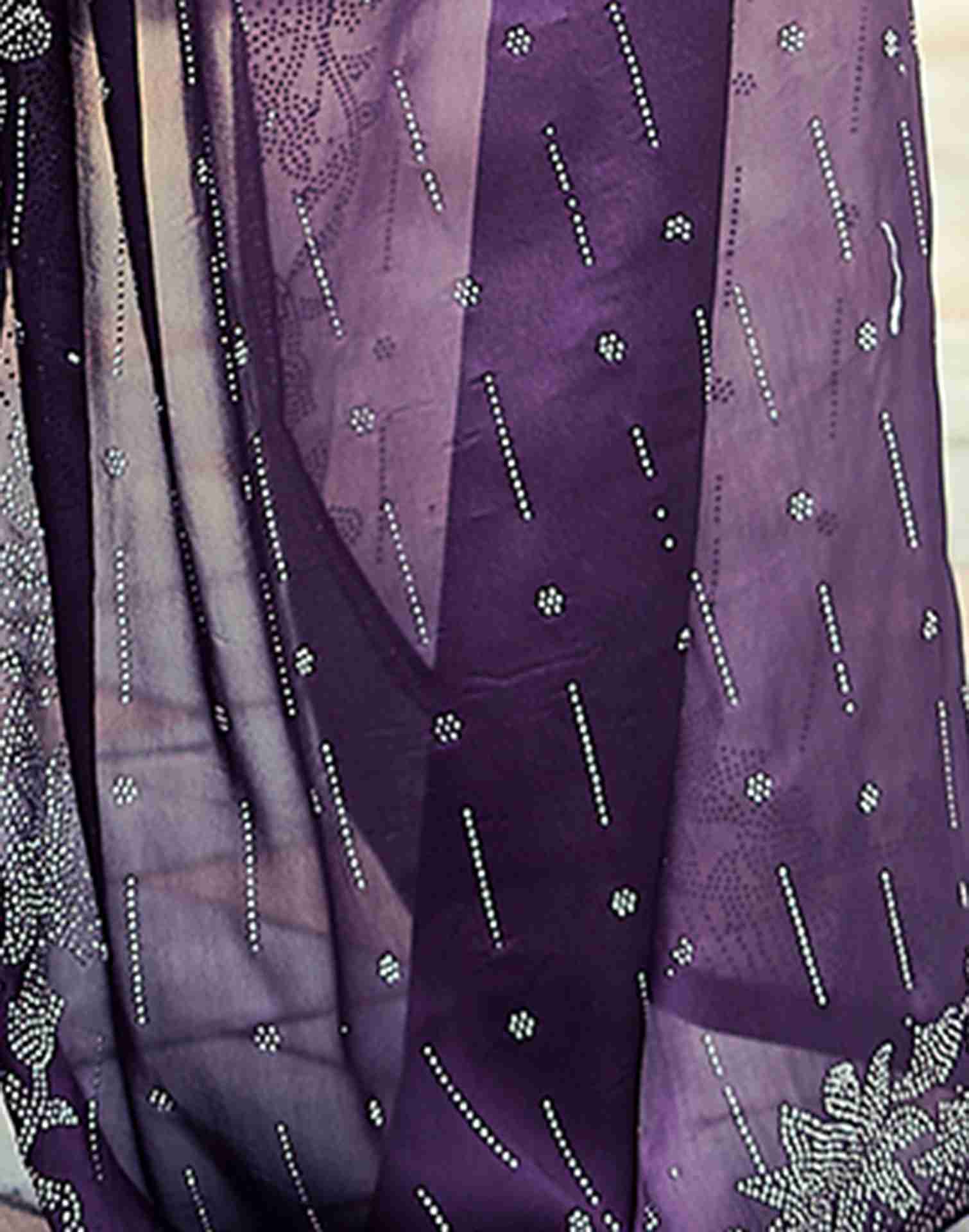 Dark Purple Plain Georgette Saree