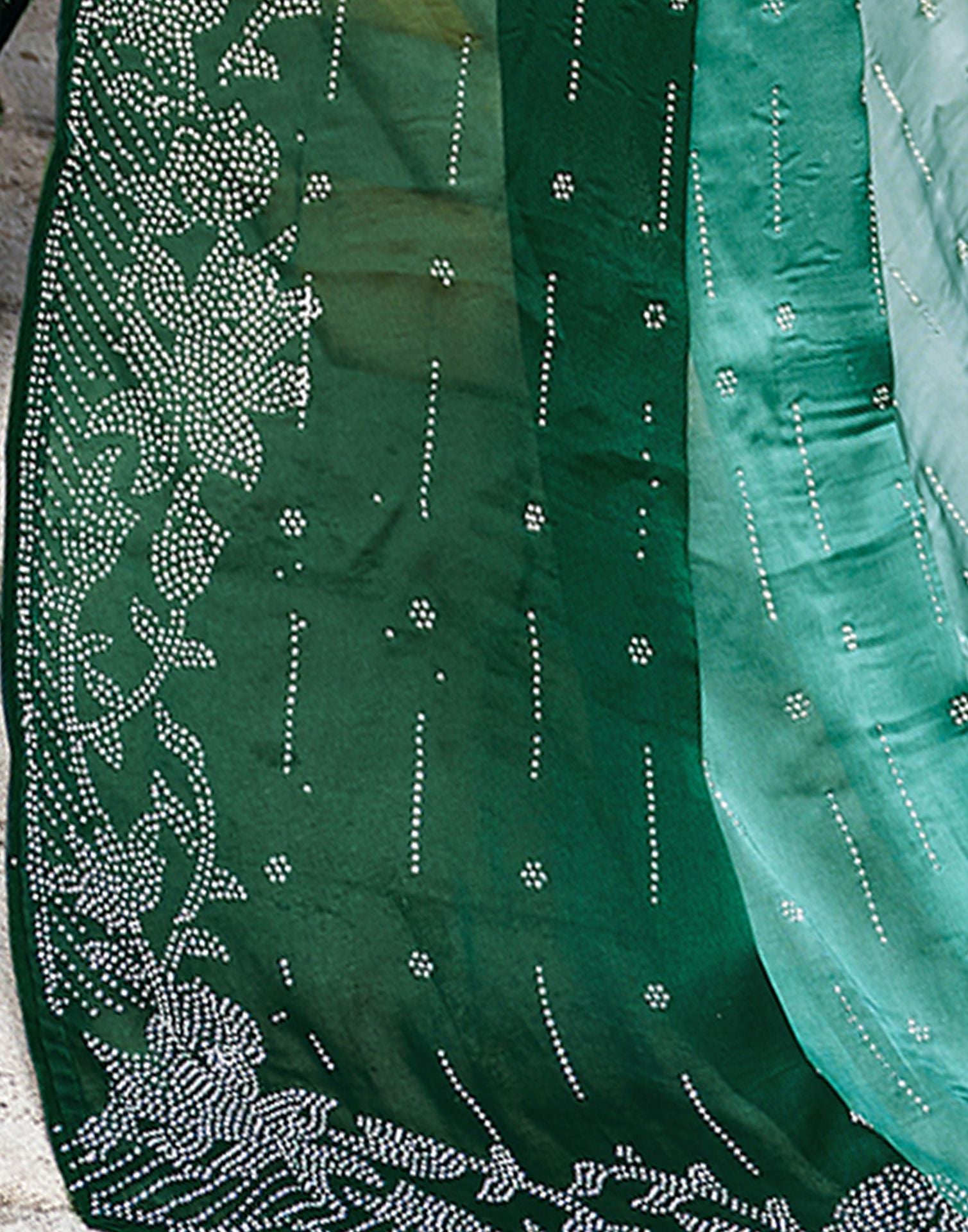 Dark Green Plain Georgette Saree