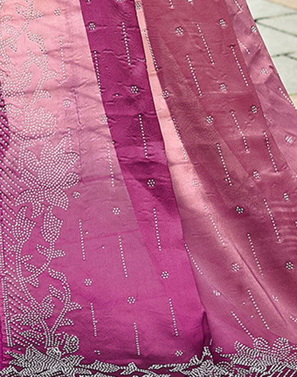 Pink Plain Georgette Saree