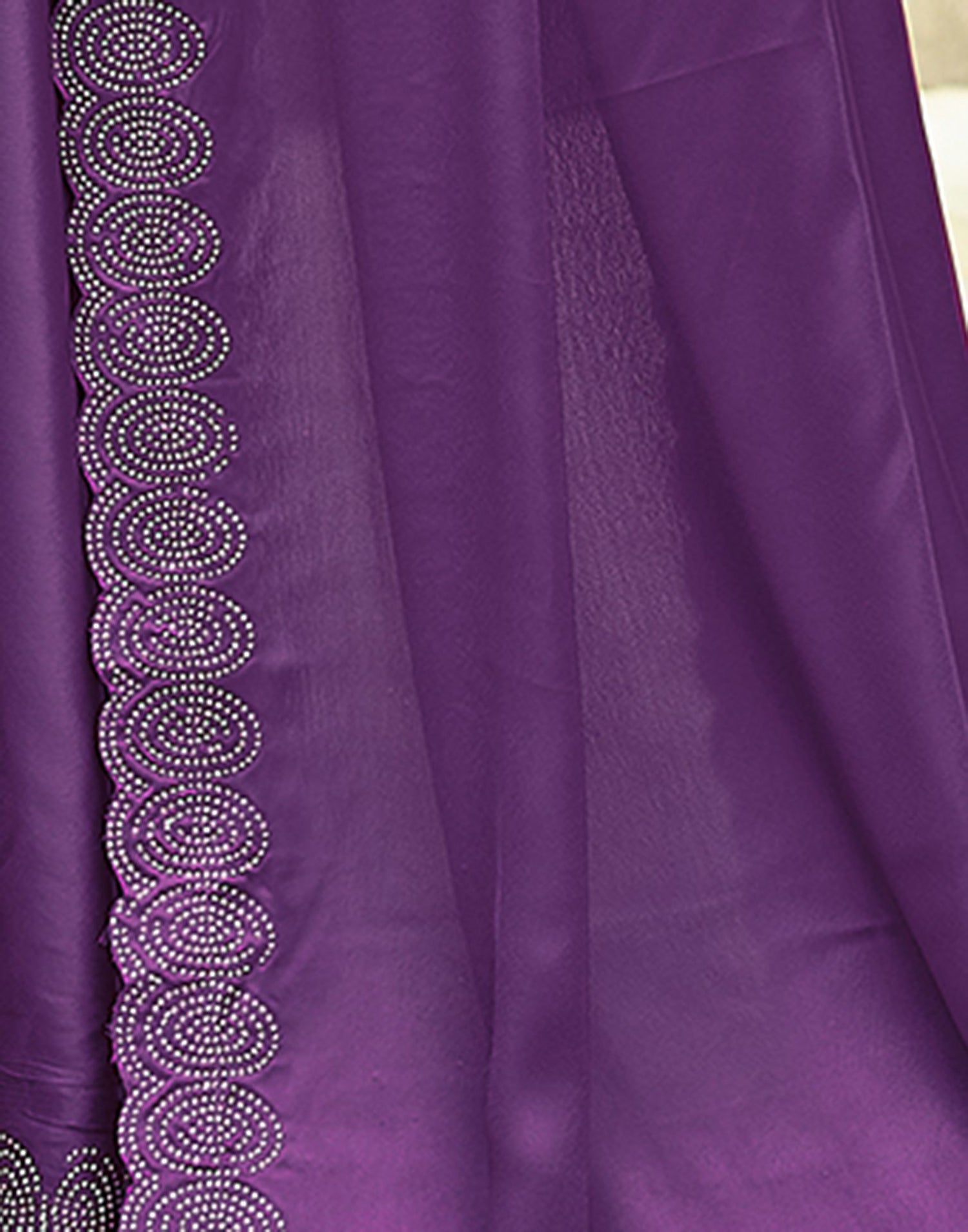 Dark Purple Plain Silk Saree