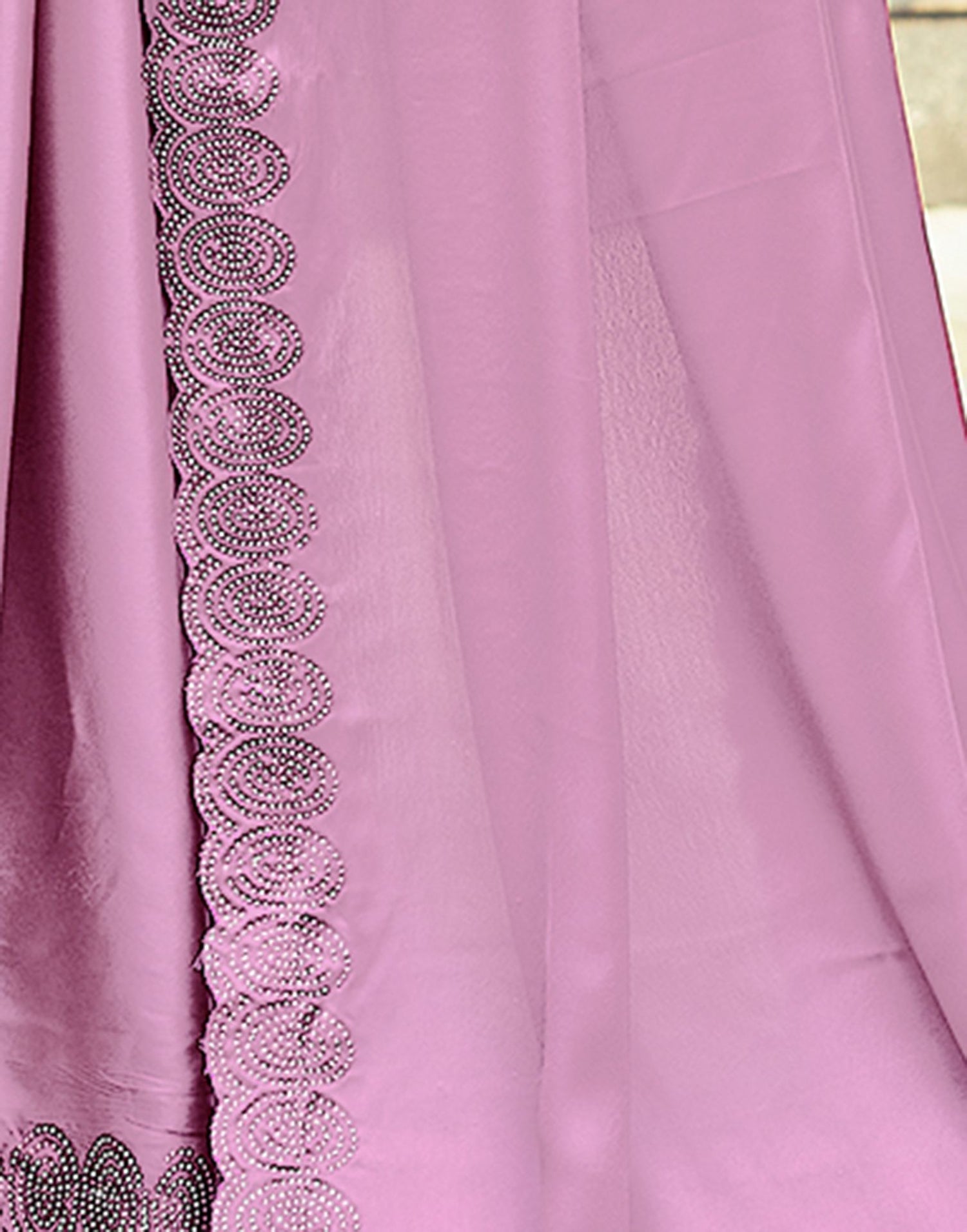 Light Pink Plain Silk Saree