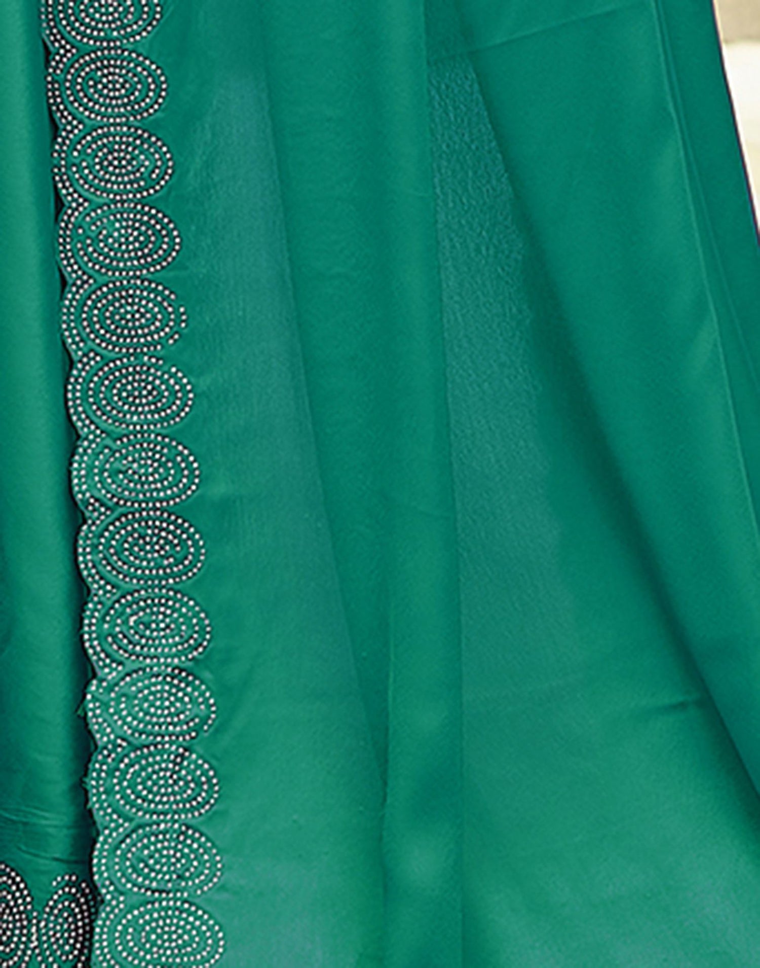 Rama Green Plain Silk Saree