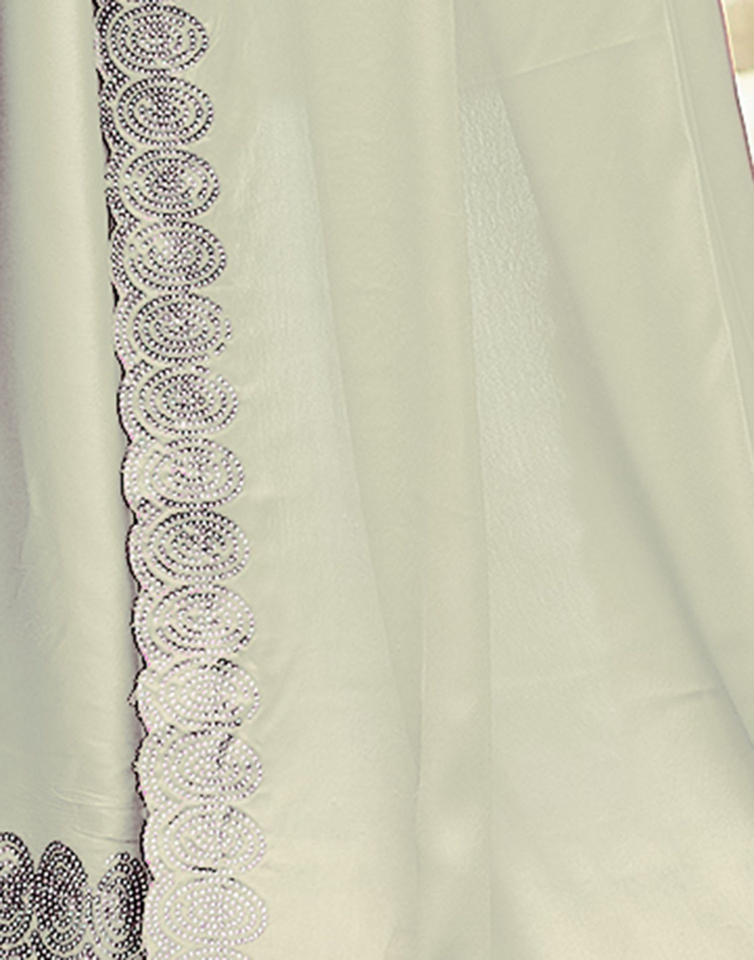 Beige Plain Silk Saree