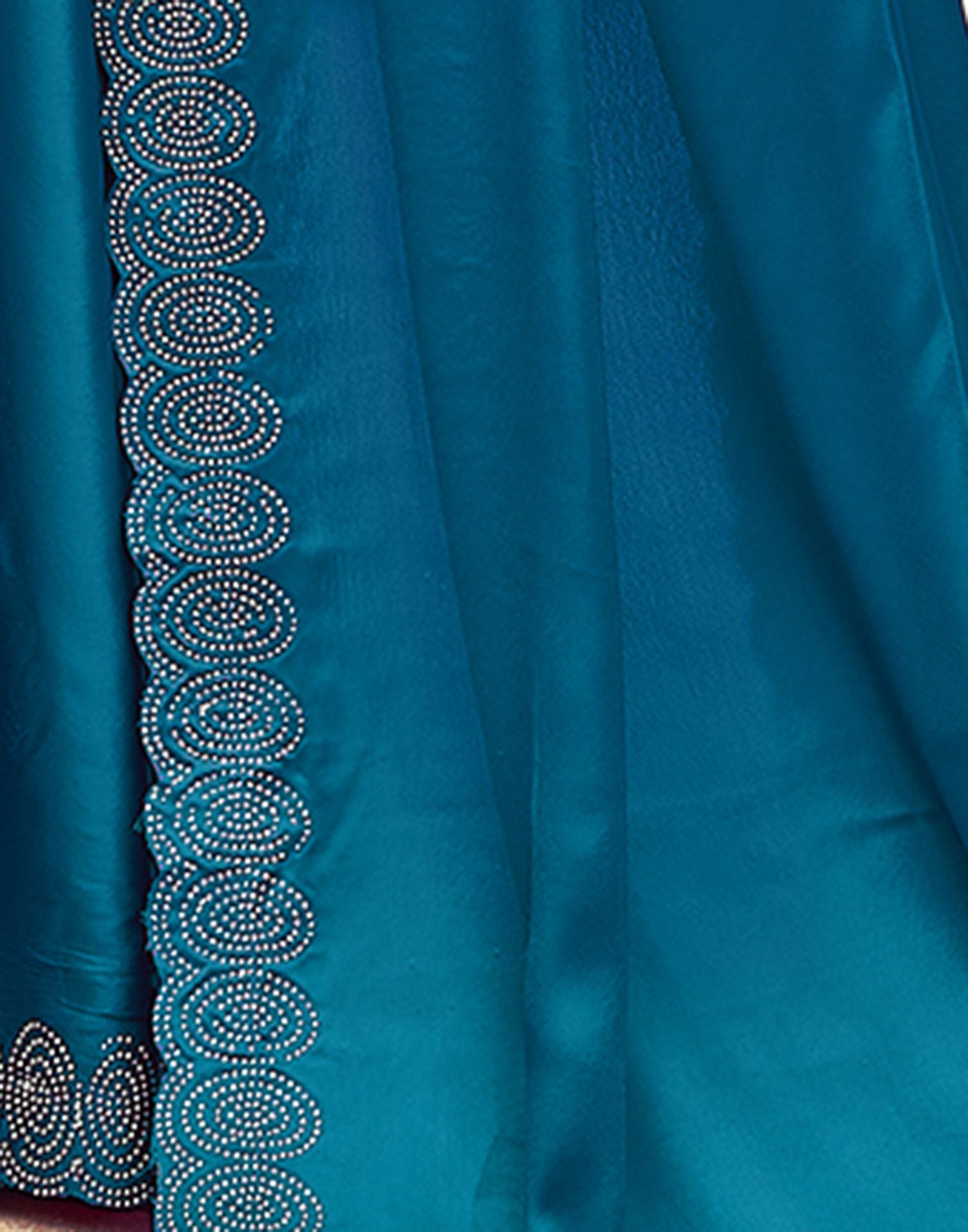 Dark Blue Plain Silk Saree