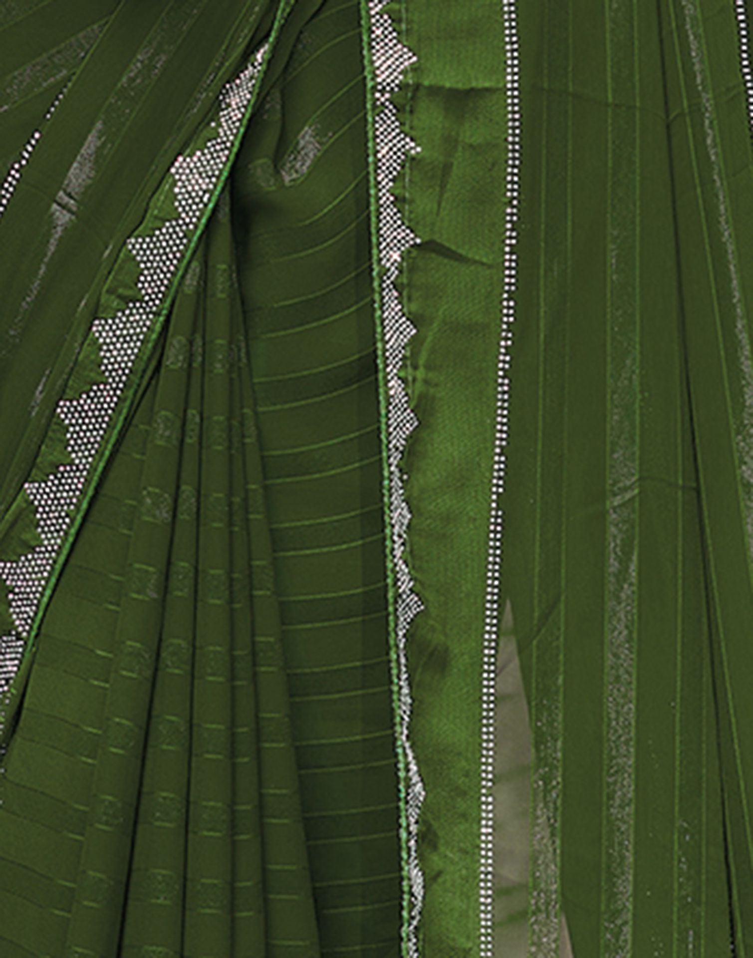 Mehandi Green Plain Georgette Saree