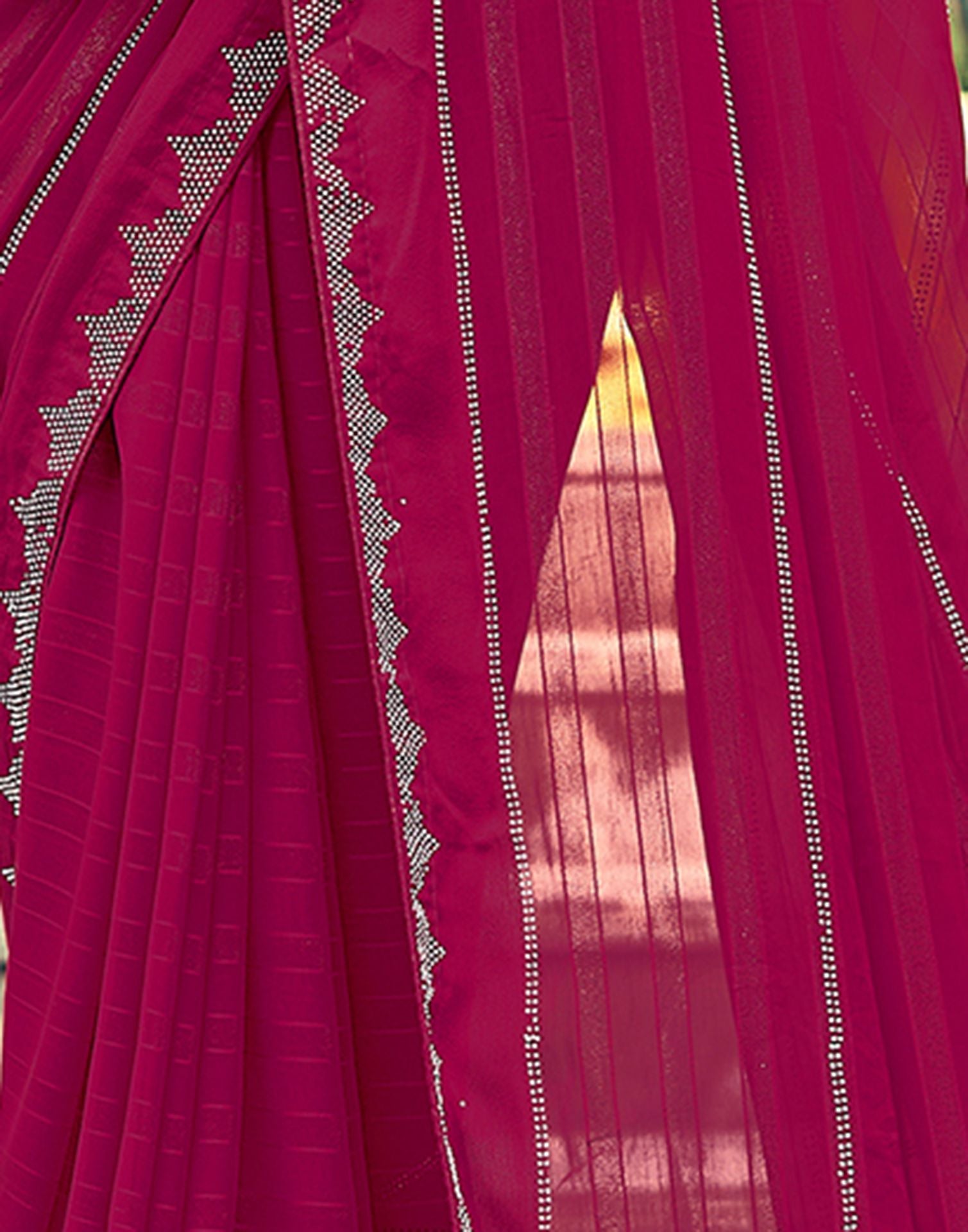 Pink Plain Georgette Saree