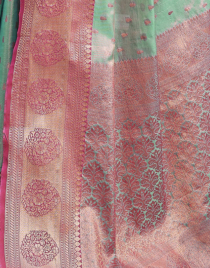 Rani Pink Jacquard Organza Saree