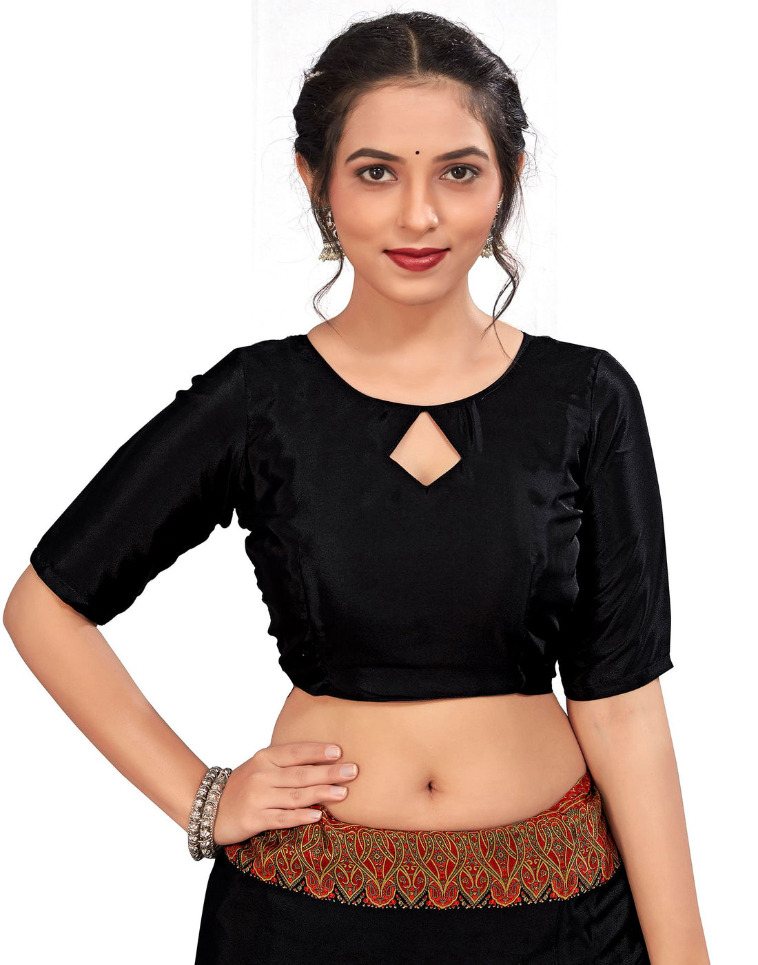 Black Printed Silk Saree