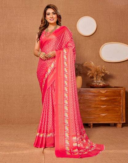 Pink Printed Saree