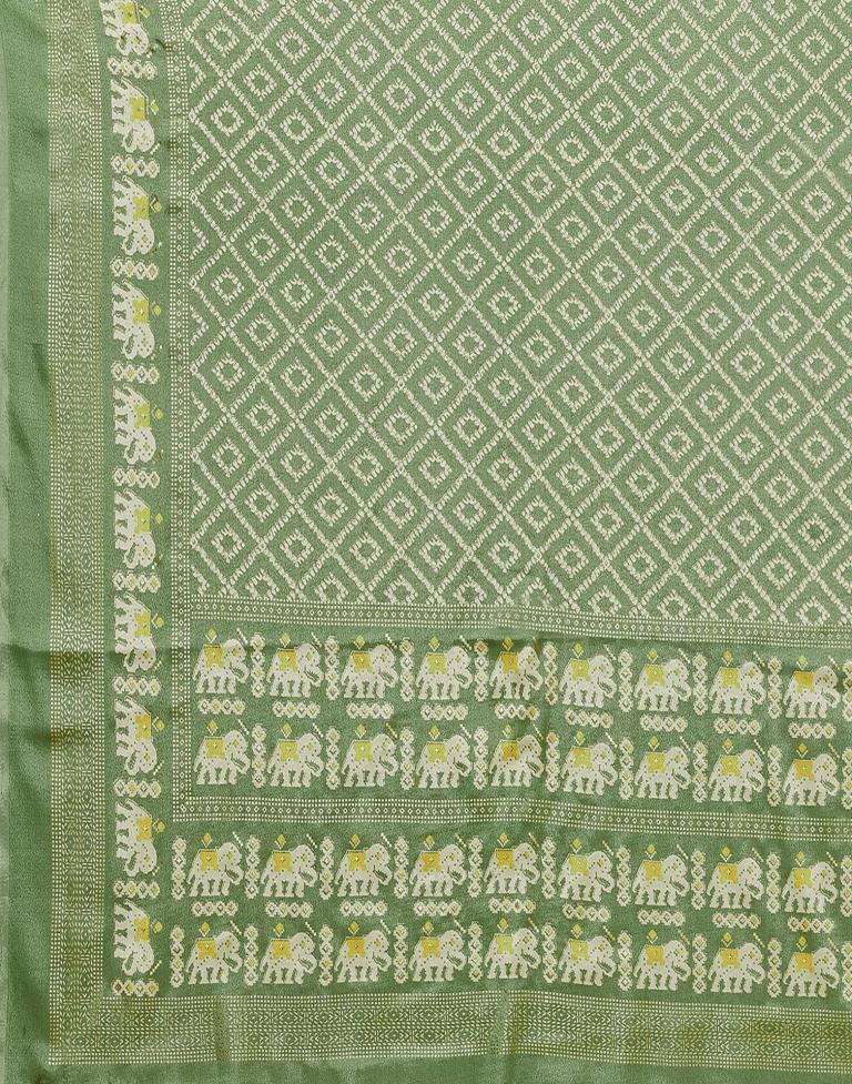 Pista Green Printed Saree