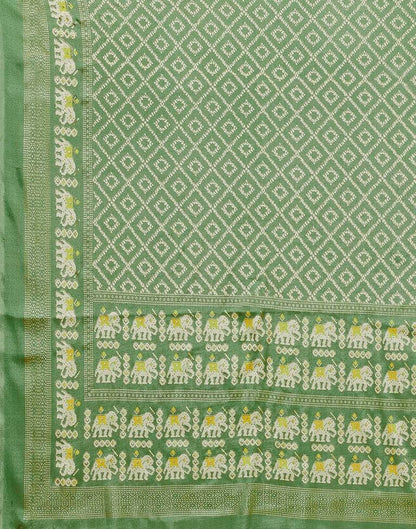 Pista Green Printed Saree