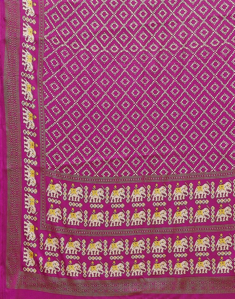 Deep Purple Printed Saree