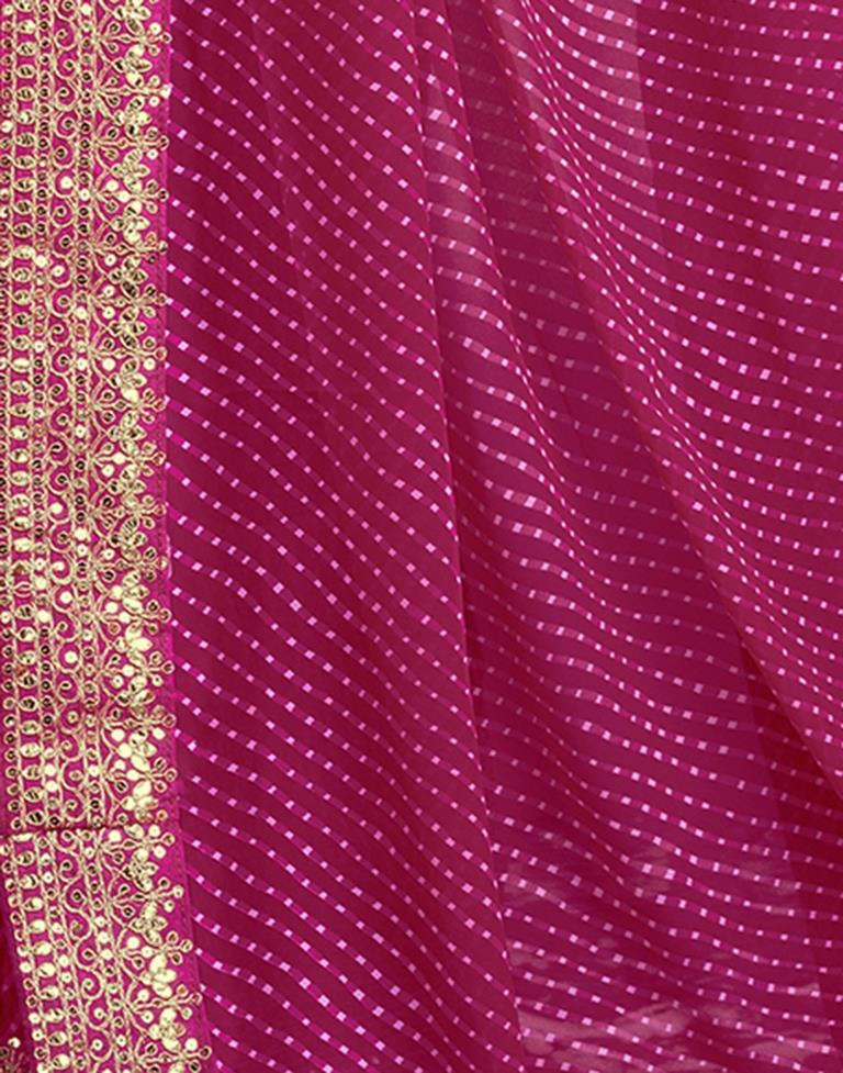 Pink Plain Gergette Saree