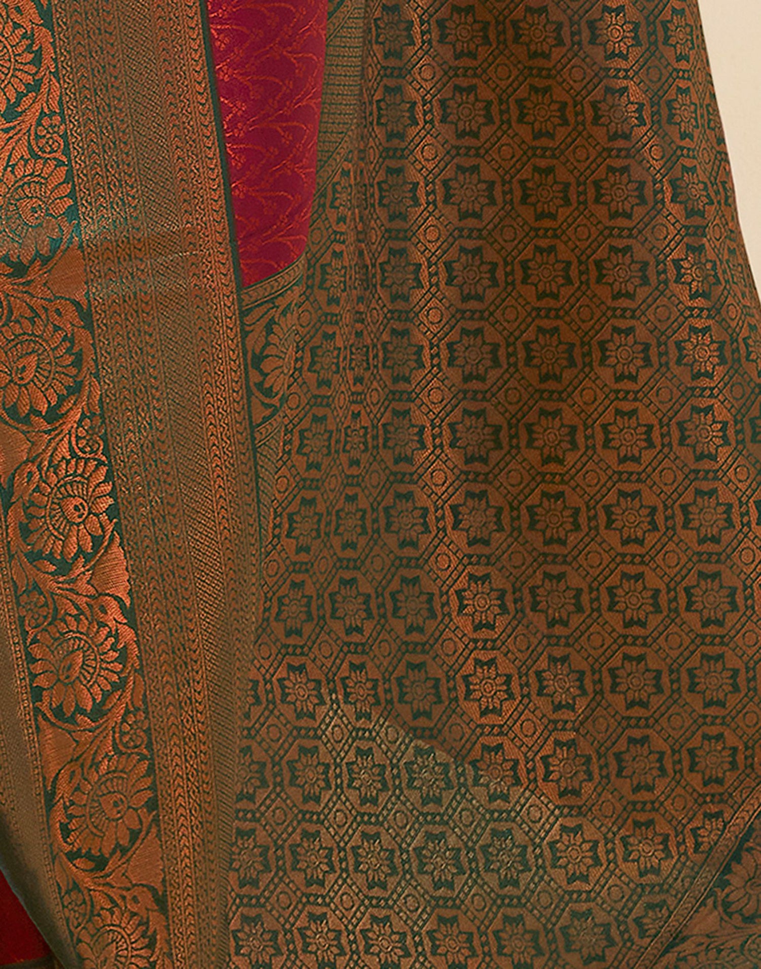 Dark Maroon Jacquard Silk Saree