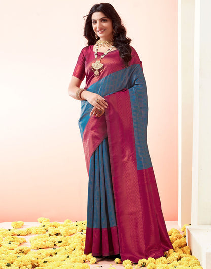 Wine Jacquard Silk Saree