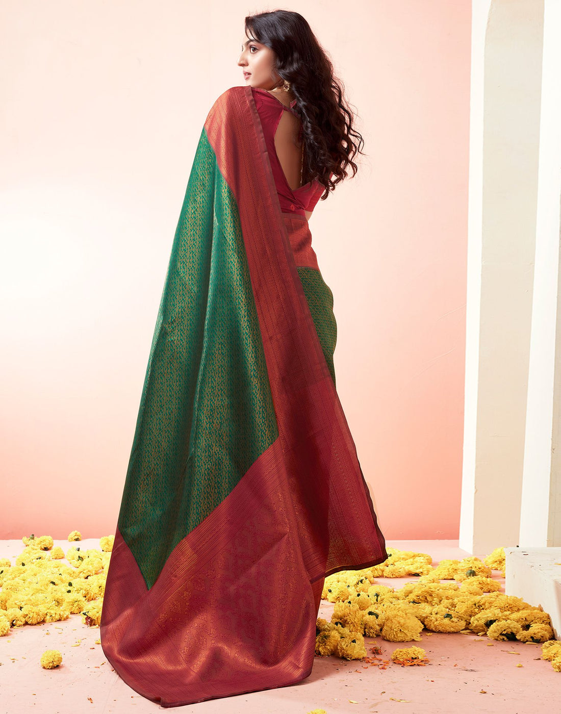 Green Jacquard Silk Saree