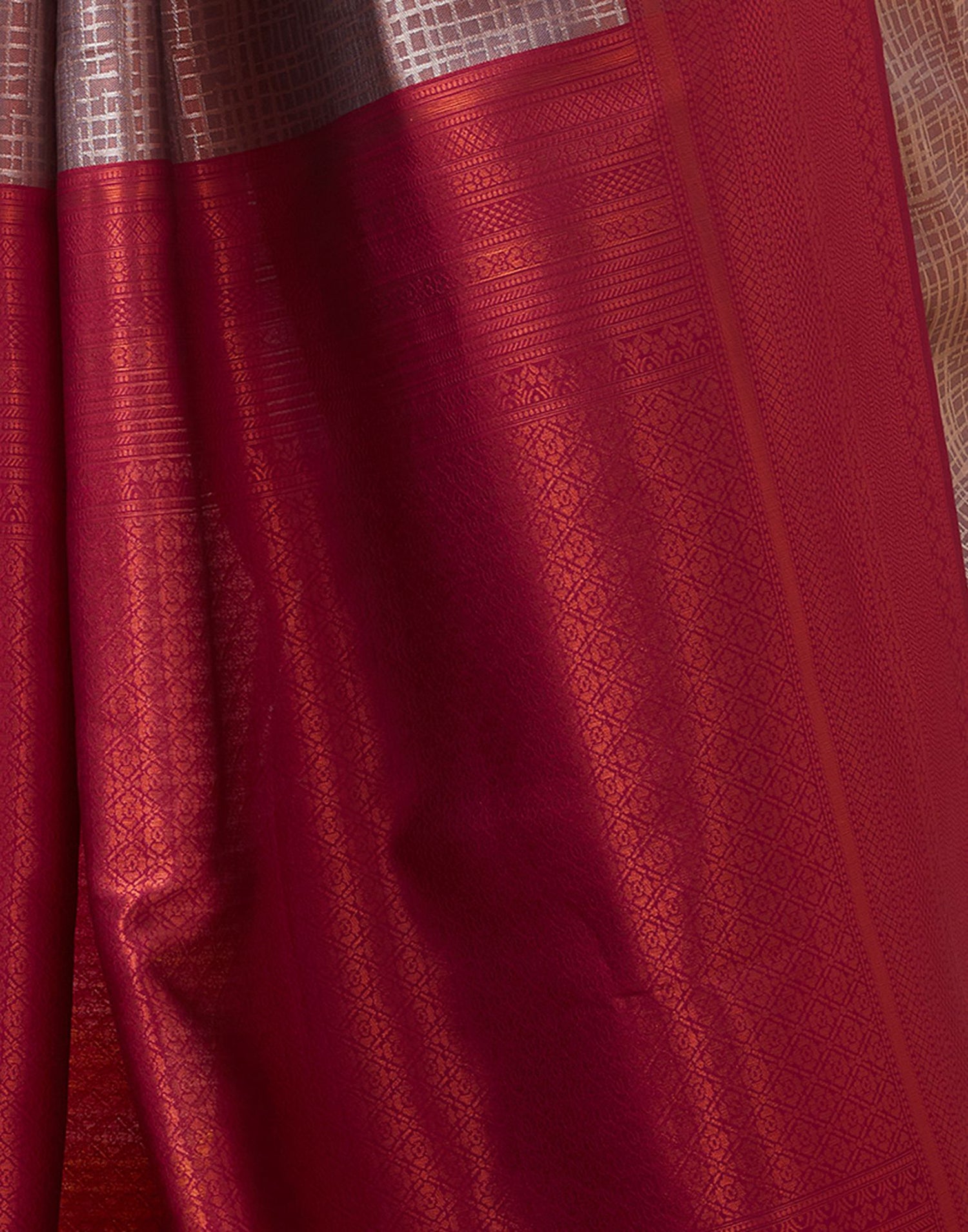 Wine Jacquard Silk Saree