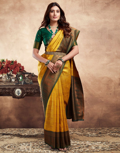 Turmeric Jacquard Silk Saree