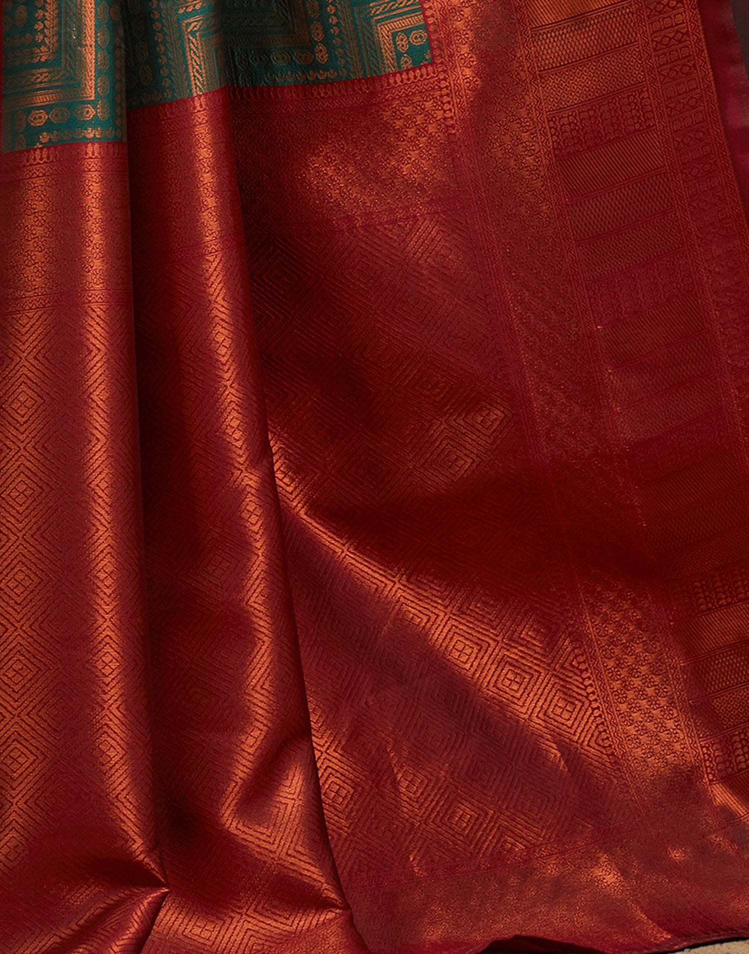 Dark Green Jacquard Silk Saree