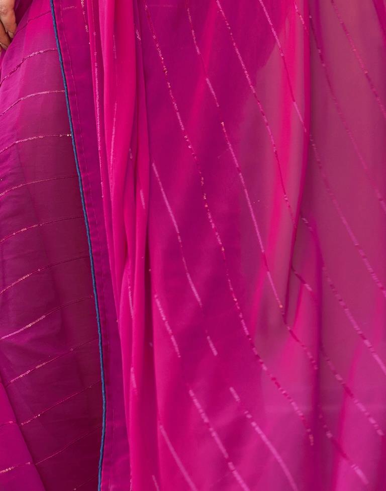 Rani Pink Plain Georgette Saree