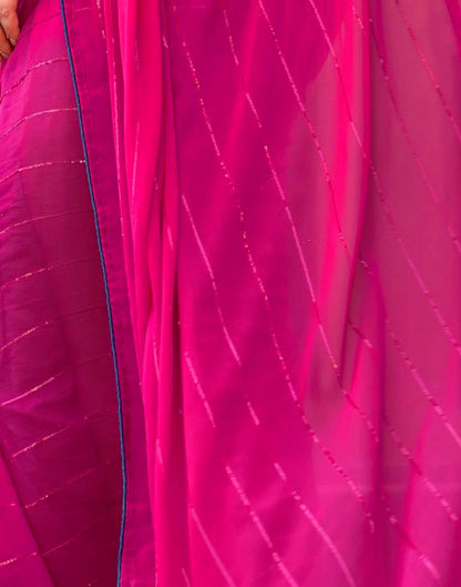 Rani Pink Plain Georgette Saree