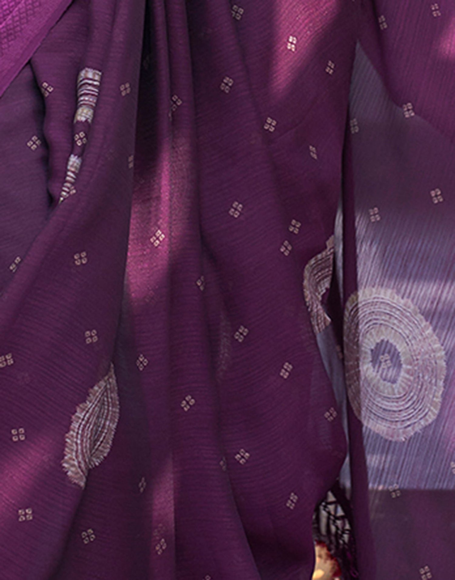 Purple  Printed Chiffon Saree