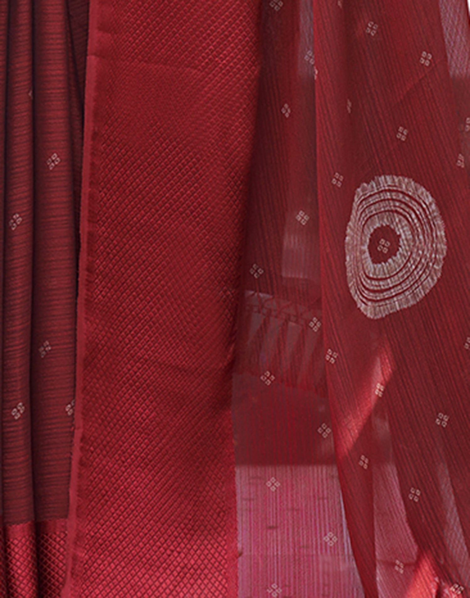 Maroon Printed Chiffon Saree