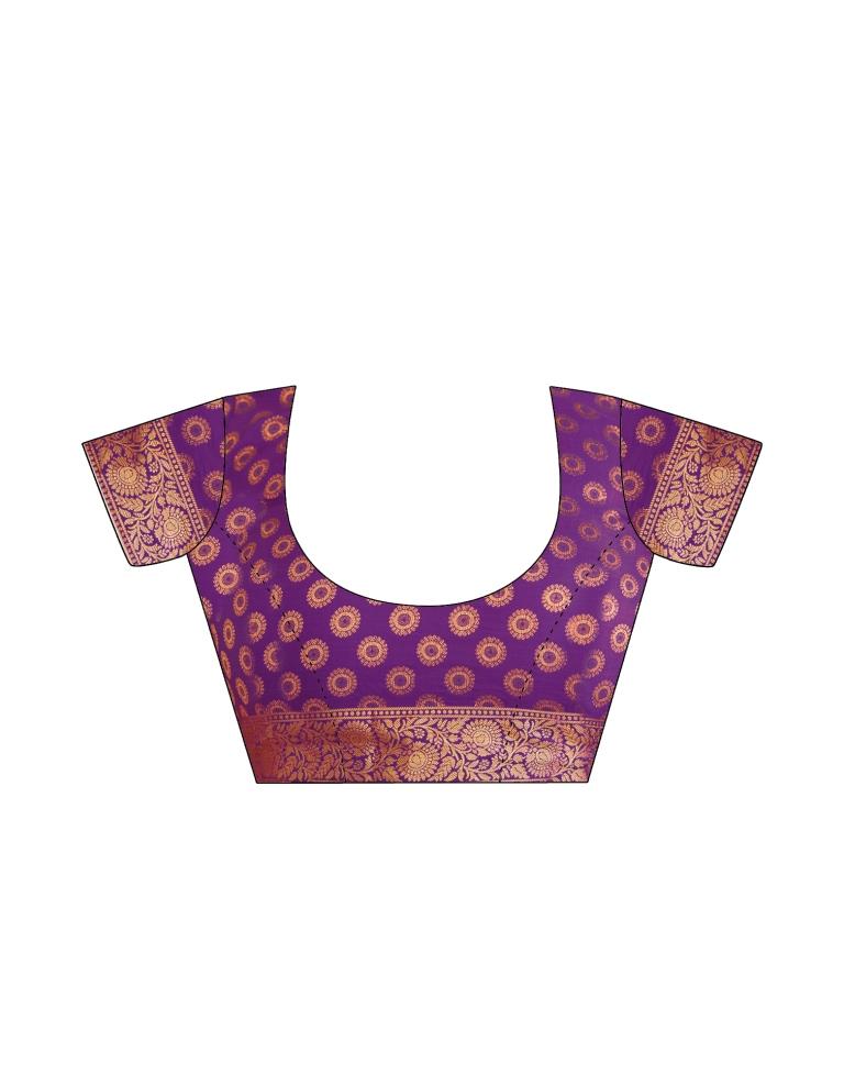 Dark Purple Silk Woven Saree