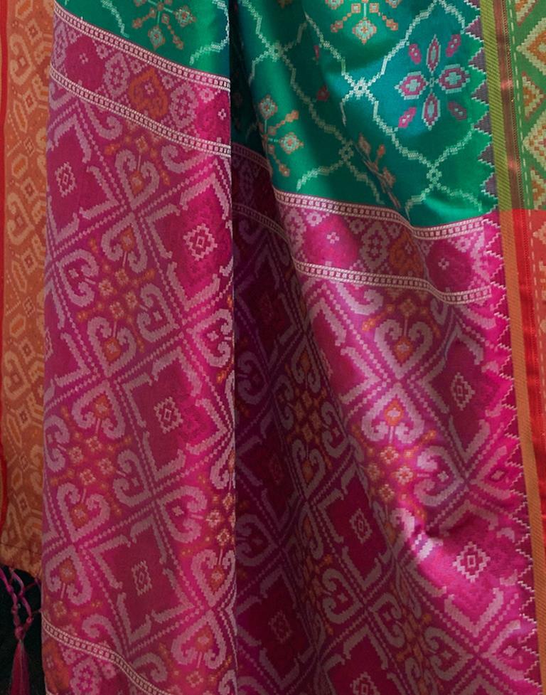 Rama Green Silk Woven Saree