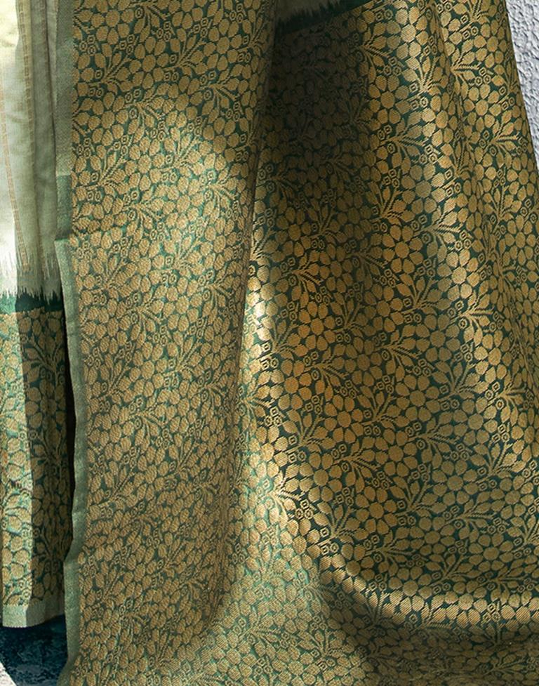 Dusty Green Silk Woven Saree