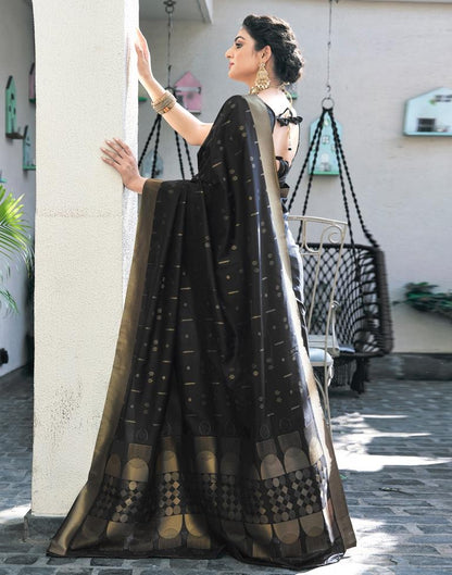 Black Silk Woven Saree