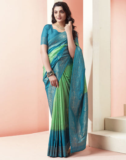 Green Jacquard Silk Saree