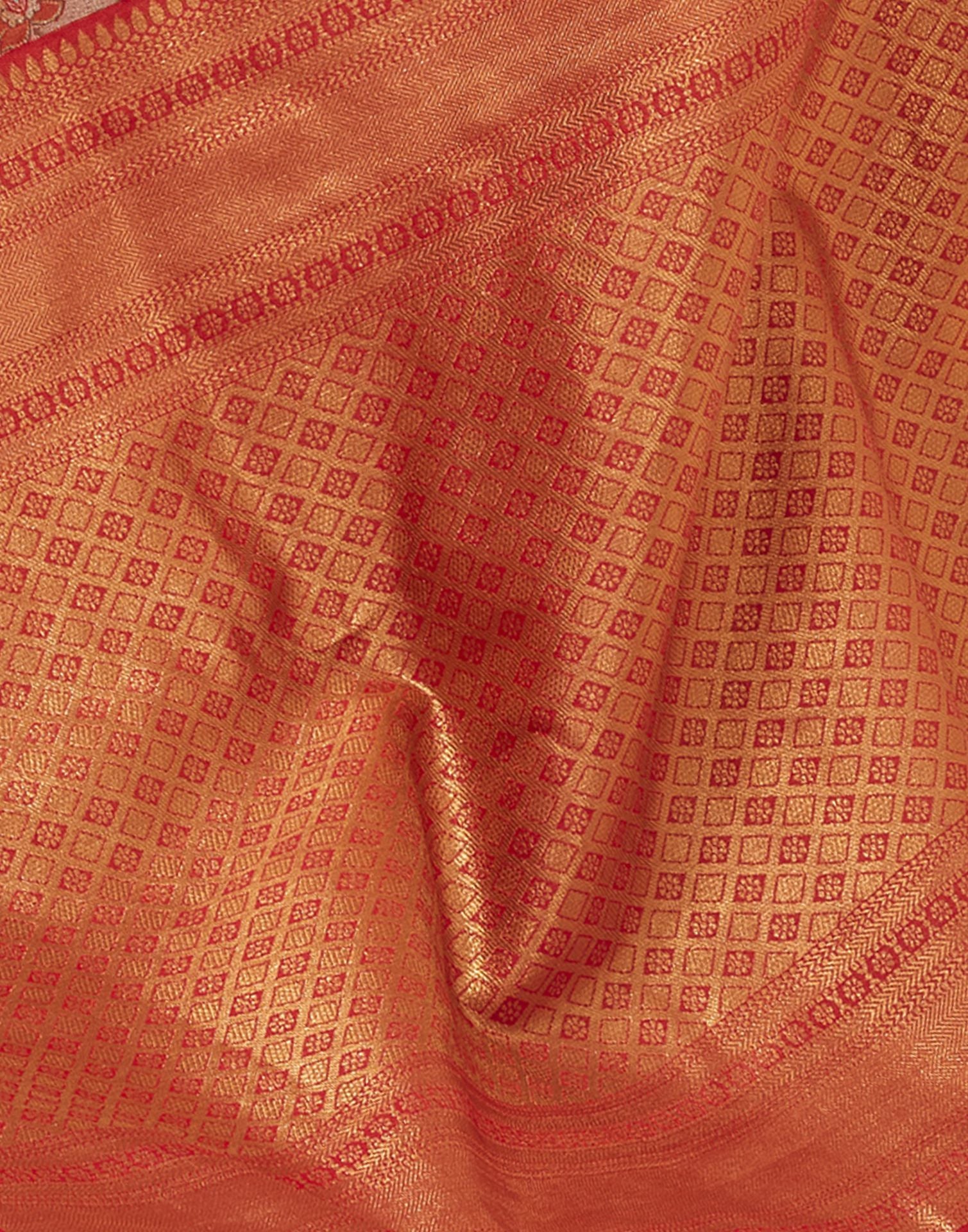 Golden Jacquard Silk Saree