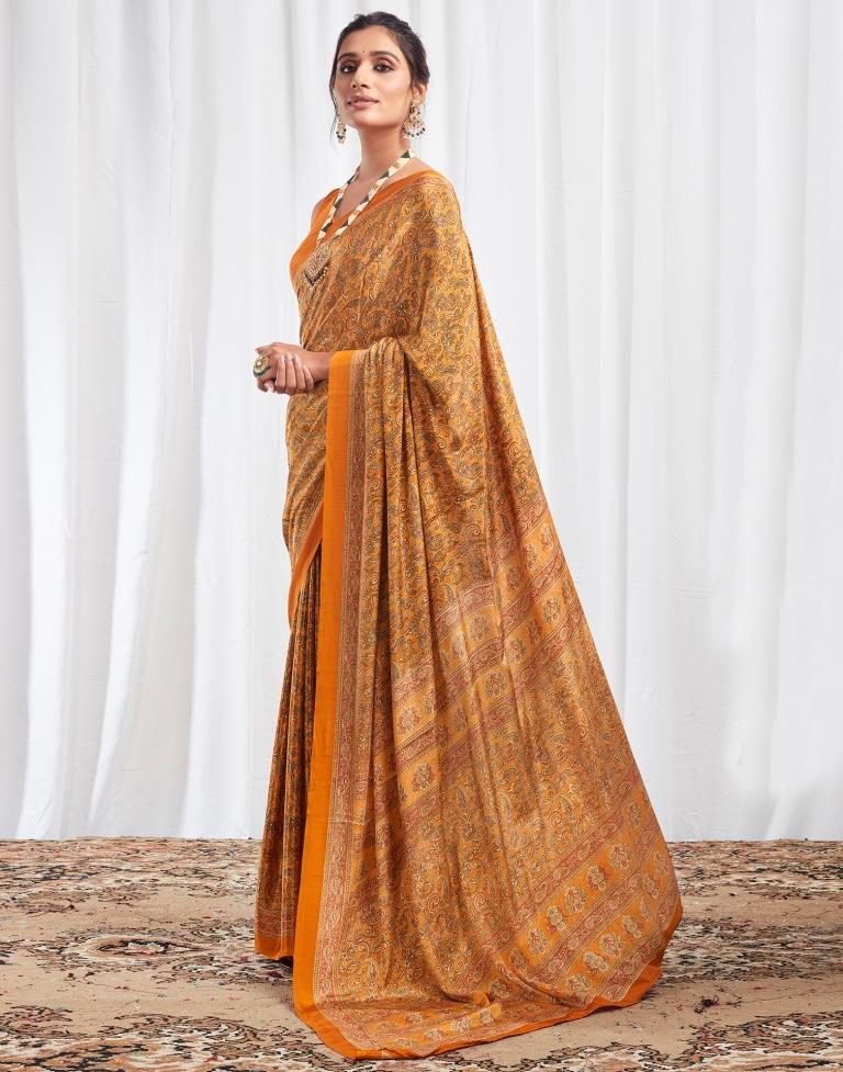 Turmeric Silk Printed Saree