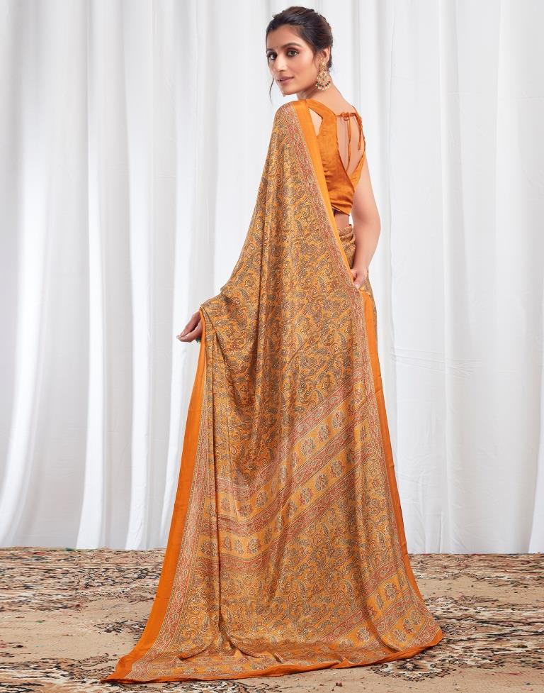 Turmeric Silk Printed Saree