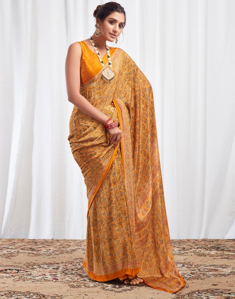 Turmeric Silk Printed Saree