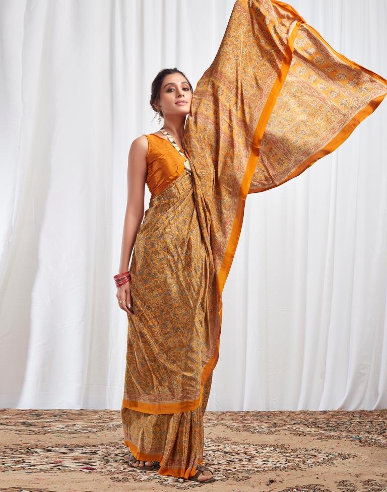 Turmeric Silk Printed Saree