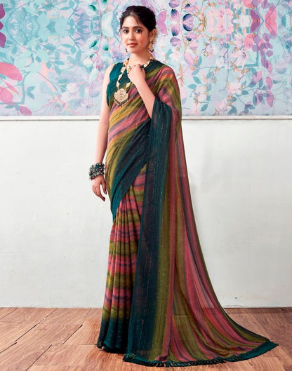 Multicoloured Georgette Printed Saree