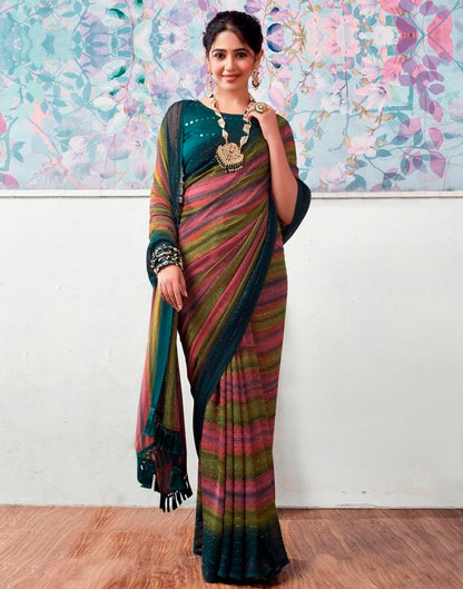 Multicoloured Georgette Printed Saree