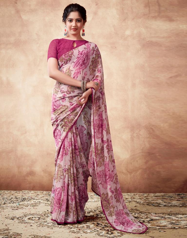 Multi Georgette Printed Saree