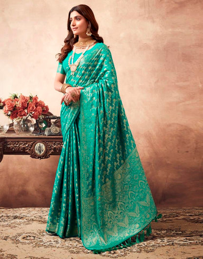 Rama Green Georgette Plain Saree