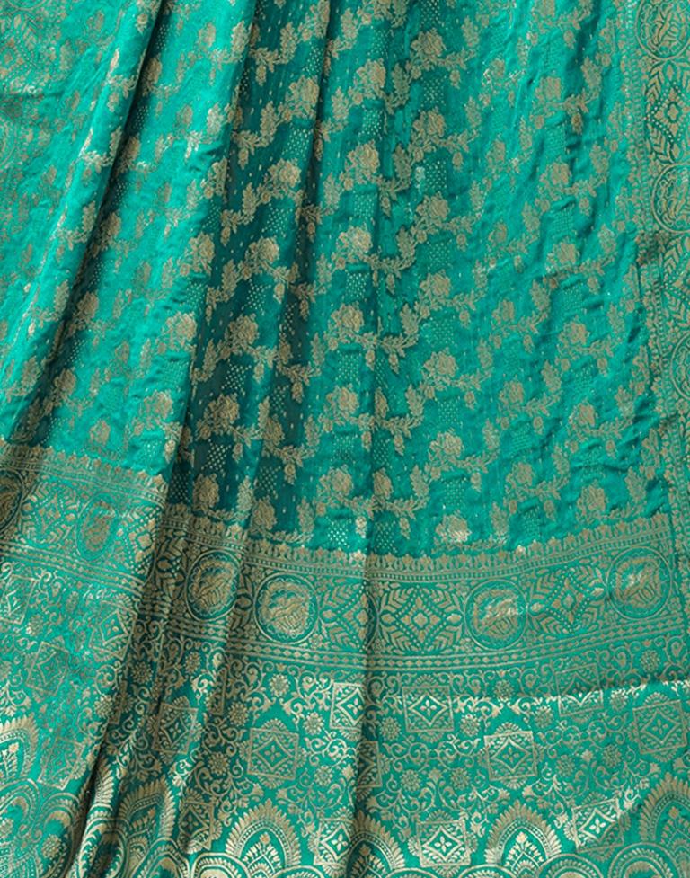 Rama Green Georgette Plain Saree