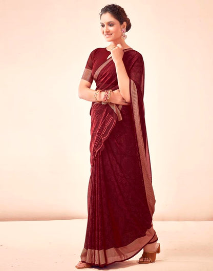 Maroon Georgette Bandhani Saree