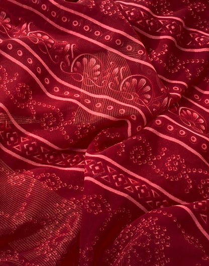 Maroon Georgette Bandhani Saree