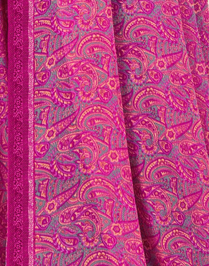 Magenta Georgette Printed Saree