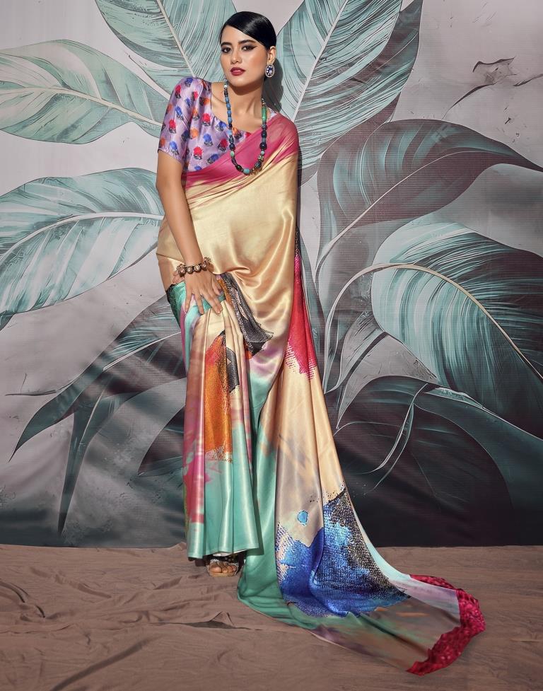 Multi Silk Printed Saree