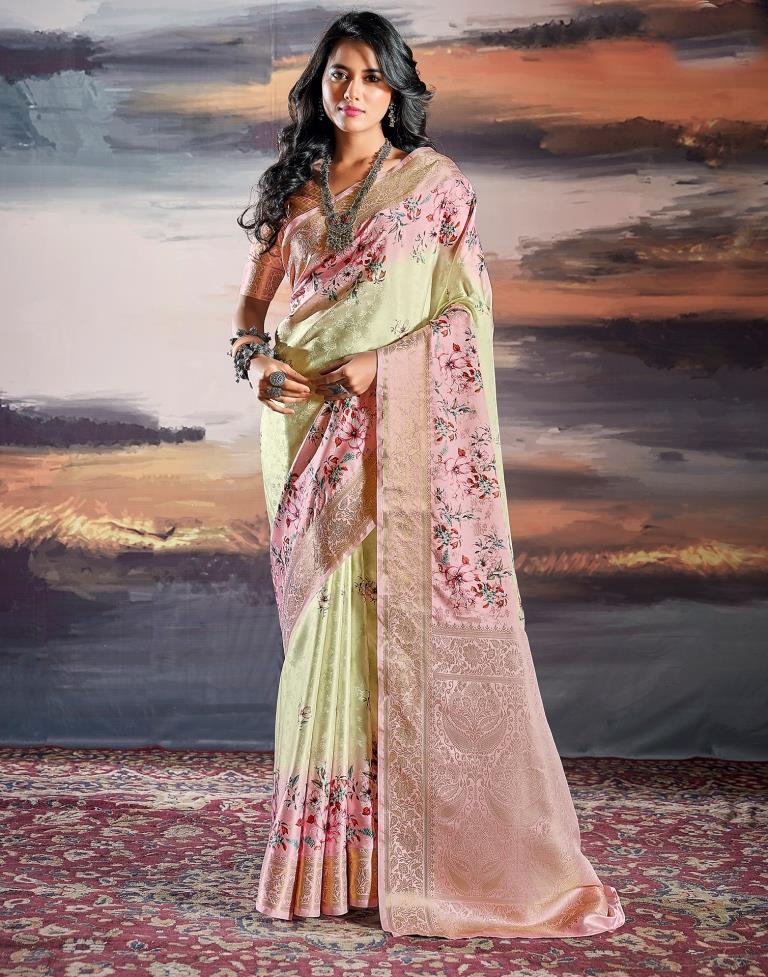 Very Light Green Silk Woven Saree